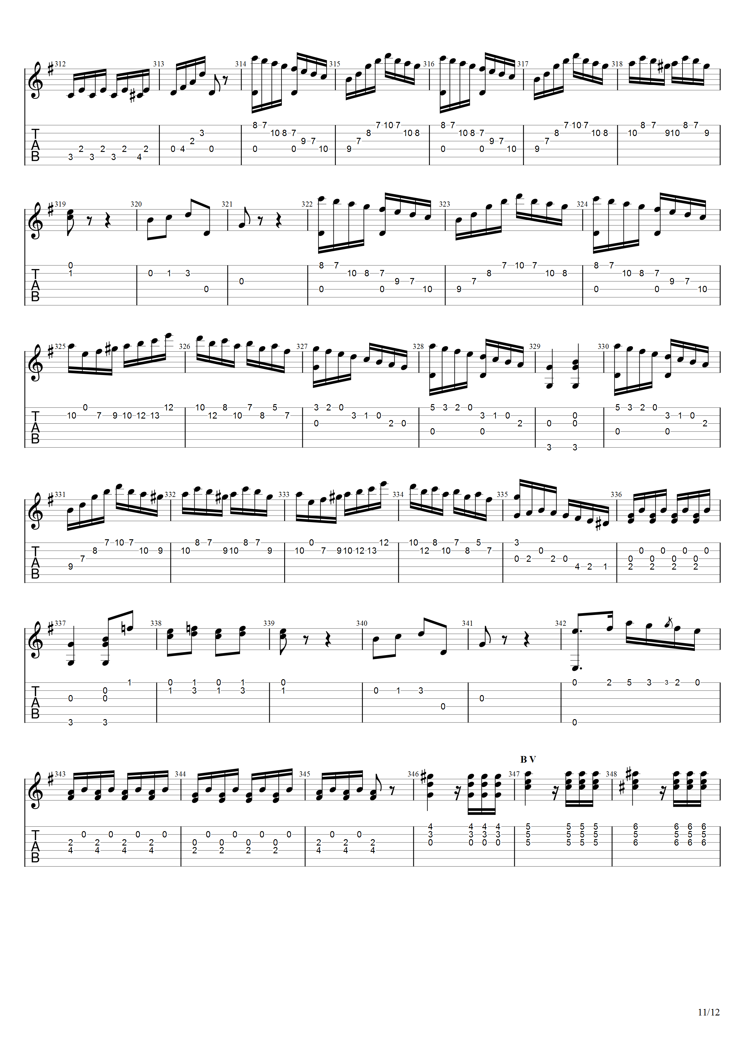 卡鲁里《广板与回旋曲（二重奏）》吉他谱G调吉他指弹独奏谱