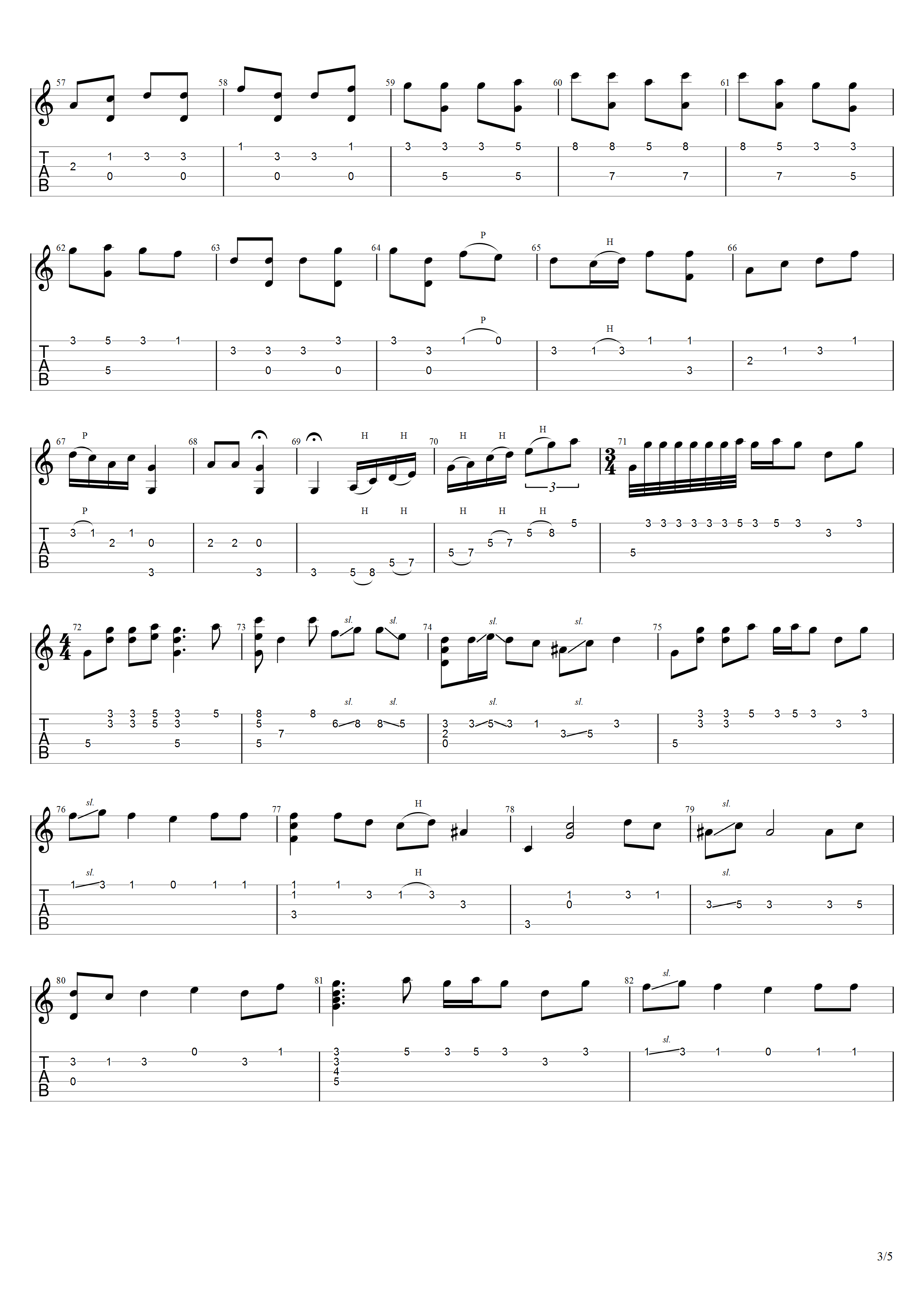 聂耳《金蛇狂舞》吉他谱C调吉他指弹独奏谱