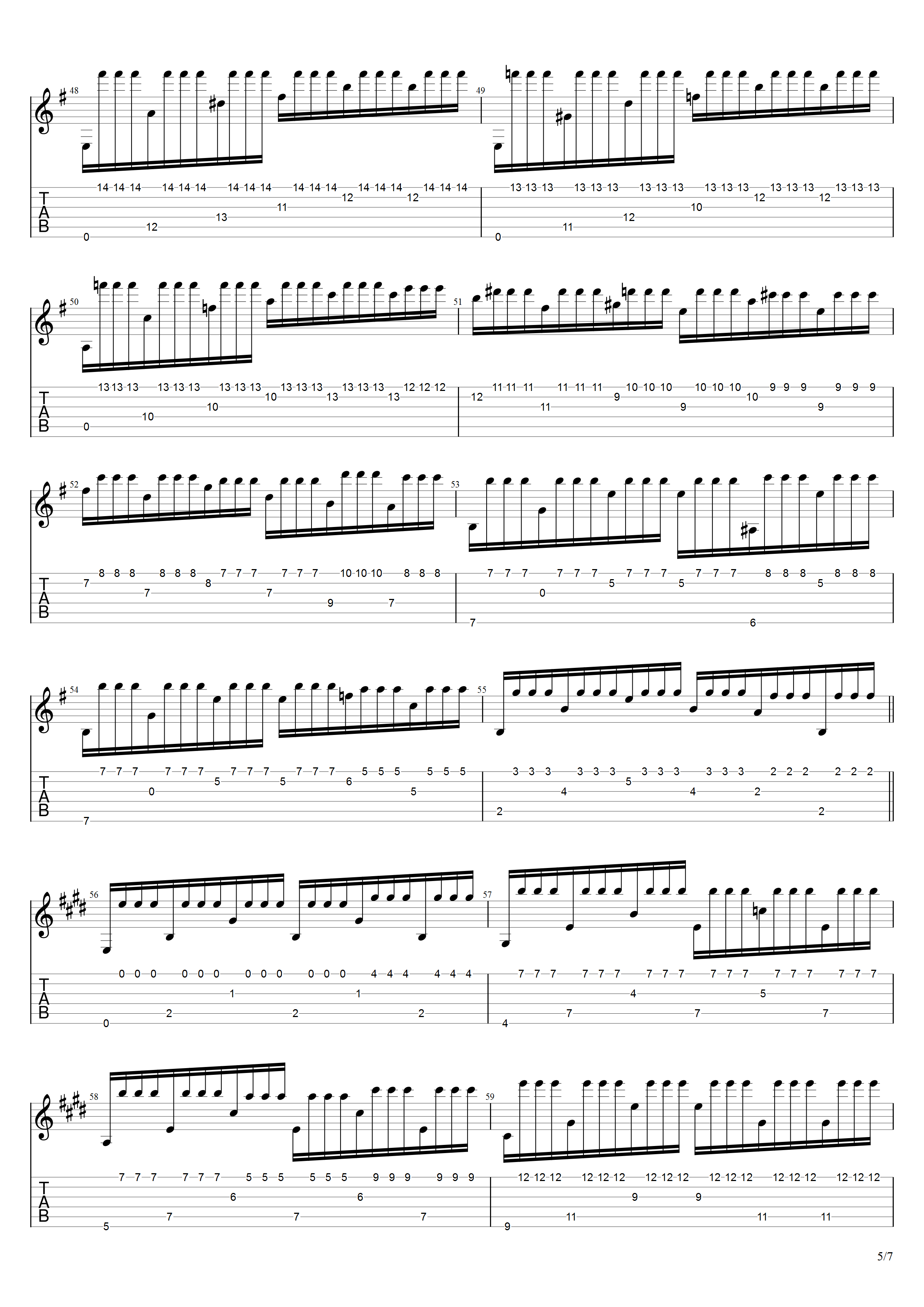 巴里奥斯《最后的颤音》吉他谱G调吉他指弹独奏谱_考级十级